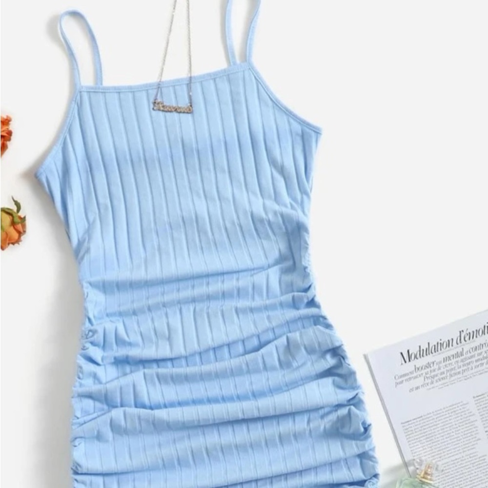 Drawstring Rib knit Dress
